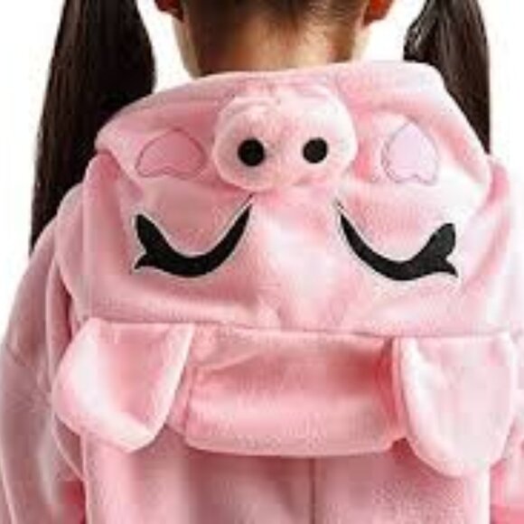 Onesie Pajamas Sleepwear Costume Halloween PINK PIG Youth 10-12 59" NWOT - Picture 6 of 17